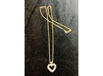 14K YG Lively Diamond Heart Necklace