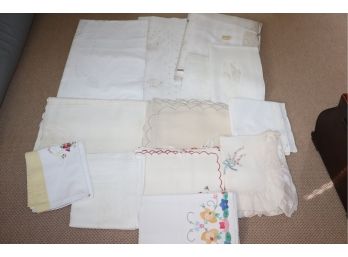 Large Collection Of Fine Quality Hand Stitched Trousseau Quality Hand Embroidered Linens