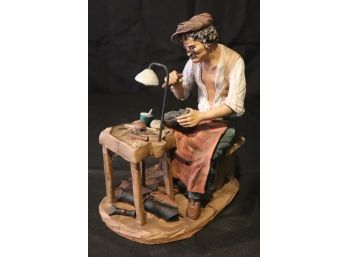 Signed Sicilian Shoemaker Terracotta Figurine