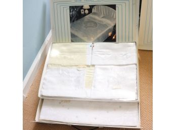Vintage Ricami Pregiati Quality Italian Bed Linen Set With Original Box  'European Double