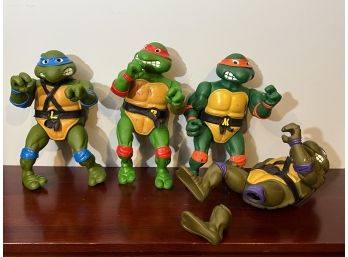 Large 13 Inch Tall 1989 Mirage Studios Playmate Toys TMNT Action Figures