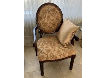 Carved Wood Upholstered Accent Chair By Ashley Furniture With Pillows