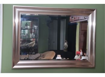 Stylish Wall Mirror In A Metallic Finished Frame Approximately 43 Inches X 31 Inches