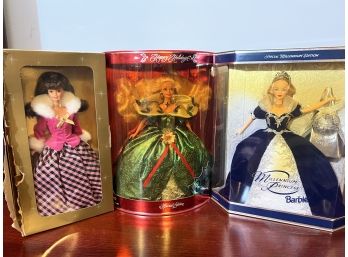 Barbie Collection Includes Winter Rhapsody 1996, Millennium Princess Barbie, 1995 Holiday Barbie