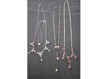 Womens Jewelry Includes Sterling & Moonstone Necklace, Sterling Necklace With Dark Red Stone