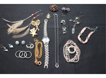 Womens Jewelry Includes Anne Klein Watch, Tennis Racket, Teddy Bear Pin & More