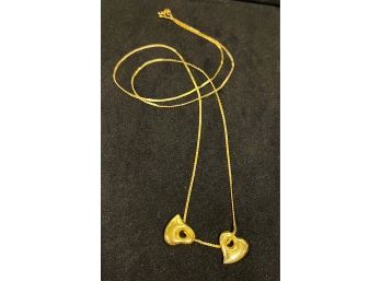 14K YG 'Two Hearts Beat As One' Necklace