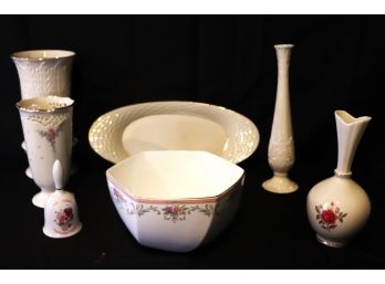 Lennox Collection - Vases, Serving Dish, Love Talk Porcelain Bell & Christopher Stuart Bowl Y1013 Spring Crest