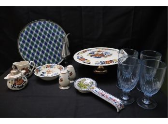 Handcrafted Denby Platter Dynasty Collection Kismet A Product Of Myott Meakin Stoneware & Water Glasses