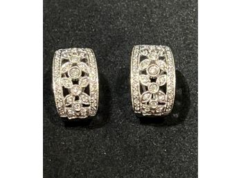 18K WG Stunning Pair Of Diamond Earrings
