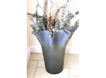 Tall Pretty Wavy Glass Vase 15 X 18 Inches
