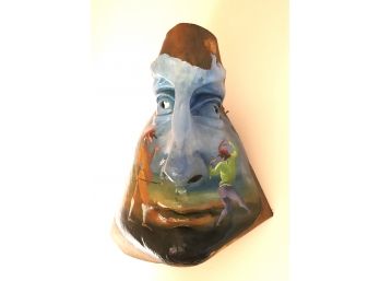 Venetian Papier Mache Mask Fun Colors Signed By Artist 1988