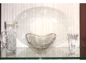 Collection Includes Frosted Platter, Etched Bowl & More As Pictured