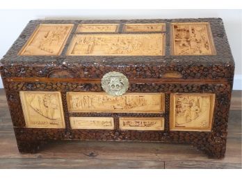 Highly Carved Chinoiserie Chest