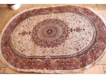 Oval Shaped Area Rug Measures Approximately 80 X 63 Inches
