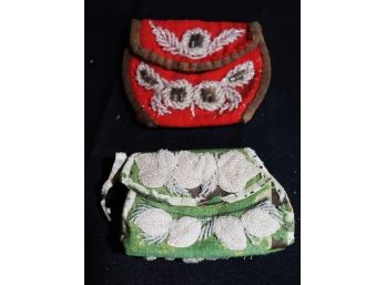 Vintage Antique Native American Coin/Trinket Purse Hand Stitched With Amazing Beaded Detail