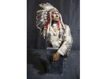 Signed Native American Victorious Red Cloud CA Pardell Limited Edition Bronze 894/950 16 Inches Tall