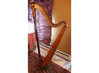 Antique Grecian Harp J.Erat Sons Maker Wardour Street SOHO London1919.- Marked On Brass Plate