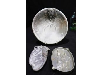Art Nouveau Bowl & Ornament Embossed Ashtray Oh  (2454-2459)