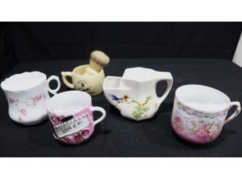 5 Shaving Mugs Assorted Includes Pieces Made In England & Germany