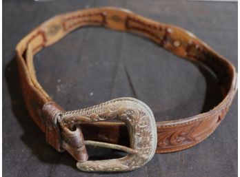 Vintage Native American Style Belt Made In USA 29W With Faux Coin Accent