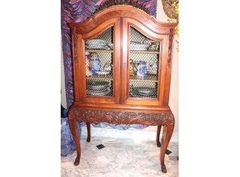 Highly Carved French Style Antique Cabinet With Amazing Detailing Throughout
