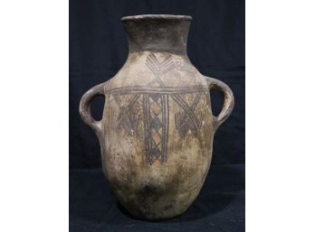 Vintage Handmade Native American Pottery With Handles Primitive Rustic Look