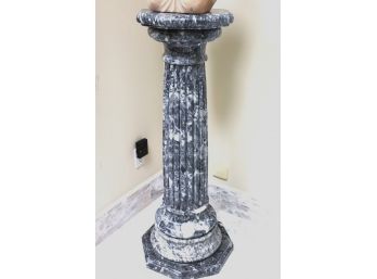 Fluted Marble Pedestal With Repair