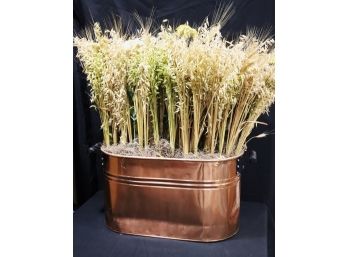 Copper Planter With Faux Floral Display