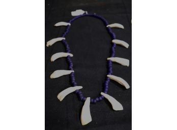 Crow Tribe Beaded Elk Teeth Necklace Montana 1890 Date/Originality Unknown