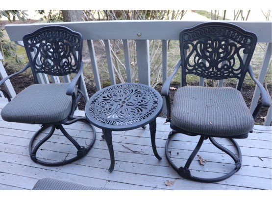 Small Bistro Set With Swivel Chairs