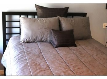 Raised/Tilted Adjustable Metal Bed Frame With Headboard Includes Stearns & Foster Mattress & Bedding