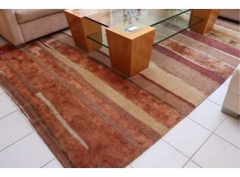 Area Rug With Nice Earth Tones Approximately 130 Inches X 92 Inches