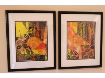 Set Of Fun-Colored Prints In A Double Matted Frame