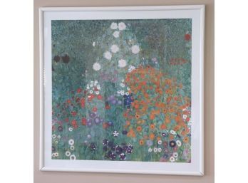 Pretty Floral Print In Frame By Gustav Klimpt