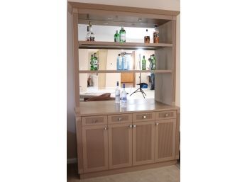 Mirrored Bar/Shelf Great Functional Piece With Plenty Of Storage (Contents Are Not Included)