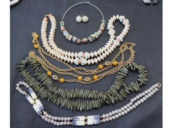 Collection Of Beaded Necklaces Assorted Sizes Includes A Pair Of Earrings