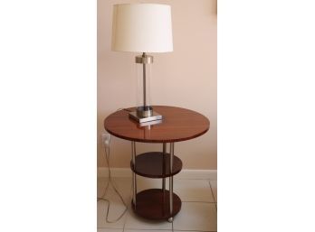 Contemporary 3 Tier Side Table With Table Lamp