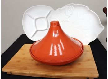 Serving Trays Includes Ceriart Made In Portugal, Adjustable Serving Tray, Moroccan Glazed Arabic Tajine