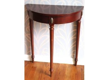 Bombay Company Demilune Accent Table With Medallion Detail On Apron