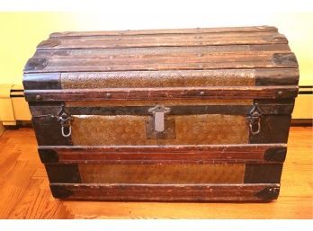 Antique Trunk With Metal Detailing & Studs Nice Quality Craftsmanship
