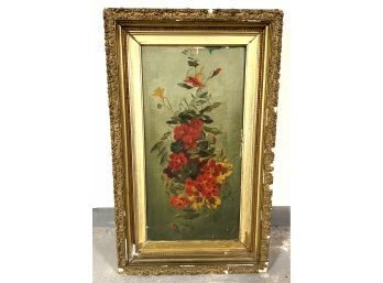 Antique Painting By M. A. HAMMA Of Beautiful Floral Vines In Yellows And Reds