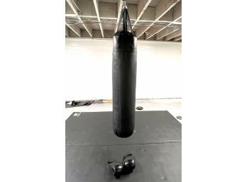 Large Black Punching Bag By Meister Includes SANABUL Gloves