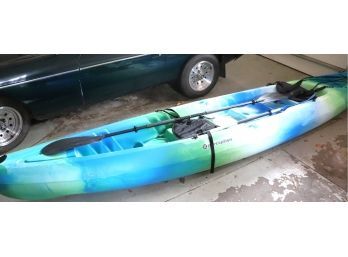 2 Person Kayak With 2 Paddles, Perception Rambler 13.5 Crooked Creek Paddle Co. & Sea Sense Xtreme 2