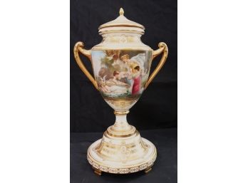 Gorgeous Large Royal Vienna Austria Classically Painted Urn Signed & Stamped On Bottom
