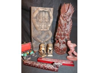 Carved South East Asian Decorative Wood Items