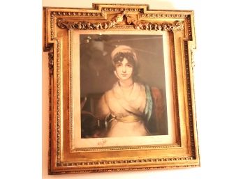 Antique Print Of Young Sarah Siddons In Lovely Gold Frame