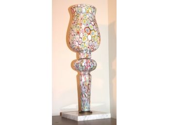Incredible Millefiori Table Lamp On Marble Base