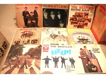 Lot Of 9 Beatles Record Albums Introducing The Beatles, Abbey Road & More