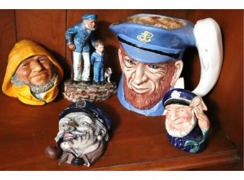 Group Of 5 Sailor Inspired Items With Bossens, Heads, Royal Doulton & More